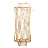 Oversized Round Gold Wire Floor Lantern, 30"