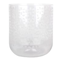 Tracey Boyd Floral Etched Clear Glass Vase, 5"