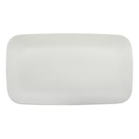 Matte Grey Soft Square Melamine Serving Tray, 16"