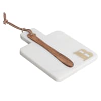 White Marbled Stoneware Monogramed Cheese Board, B