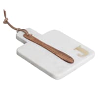White Marbled Stoneware Monogramed Cheese Board, J