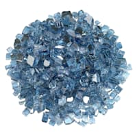 Pacific Blue Thick Reflective Fire Glass, 5.5"