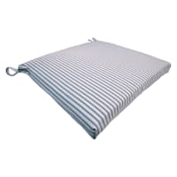 Navy Blue Ticking Striped Premium Outdoor Square Seat Cushion