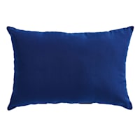 Navy Blue Canvas Lumbar Outdoor Throw Pillow, 14x20