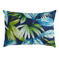 Seneca Navy Outdoor Lumbar Throw Pillow, 14x20