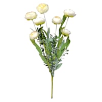 White Peony Floral Spray, 21"