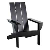Outdoor Wooden Adirondack Chair, Black