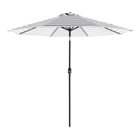 Black Awning Stripe Crank & Tilt Round Patio Umbrella, 9'