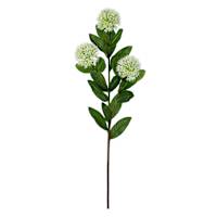 3-Bulb White Thistle Floral Stem, 31.5"