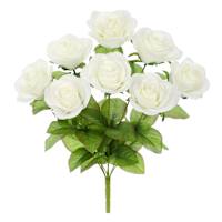 White Tonal Rose Floral Spray, 18"