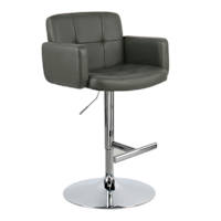 Crosby St. Stout Adjustable Faux Leather Barstool, Grey