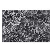 Laila Ali Foiled Dark Grey Faux Fur Accent Rug, 24x36