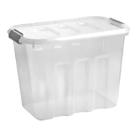 Clear Storage Container with Dual Hinging Lid, Medium