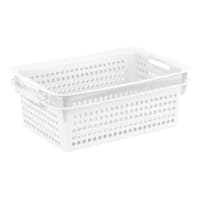 2-Pack White Circle Cutout Storage Basket, 8l