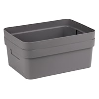 2-Pack Grey Storage Container, 8.5l
