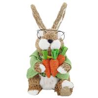 Homespun Easter Sisal Rabbit in Glasses, 12"