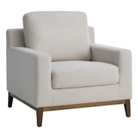 Ty Pennington Knox Upholstered Wooden Accent Chair, White