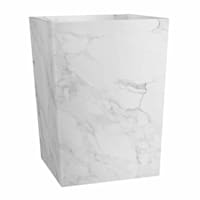 Providence Belle Grey & White Marbled Wastebasket, 10"