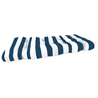Providence Navy Blue Awning Striped Wicker Settee Cushion