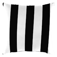 Providence Black Awning Striped Oversized Square Outdoor Throw Pillow, 20"