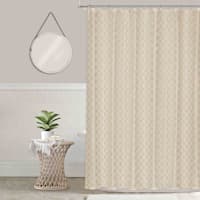 Tan Scattered Pebble Textured Shower Curtain, 72"