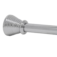 Chrome Ribbed Trumpet Shower Rod, 72"