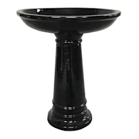 Providence Beauly Black Outdoor Birdbath, 22.8"
