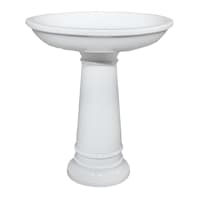 Providence Beauly White Outdoor Birdbath, 22.8"