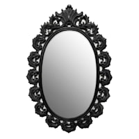 Black Ornate Oval Wall Mirror, 24x36