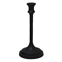 Black Metal Taper Candle Holder, 9.5"
