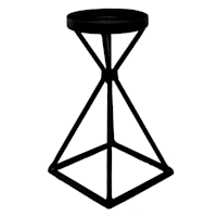 Black Pyramid Candle Holder, 8"