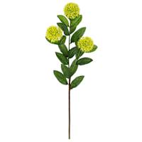 3-Bulb Yellow Thistle Floral Stem, 31.5"