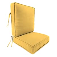2-Piece Butter Yellow Canvas Gusseted Outdoor Deep Seat Cushion Set