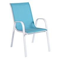 Stackable Sling Patio Chair, Aquarelle & White