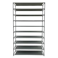 50-Pair Fabric Shelf Standing Shoe Rack, Light Grey