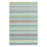 (E441) Scope Aqua Green Striped Outdoor Area Rug, 8x10