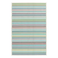 (E441) Scope Aqua Green Striped Outdoor Accent Rug, 2x4