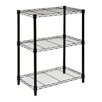 3-Tier Metal Shelving Unit, Black