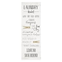 Laundry Rules Canvas Wall Art, 12x36