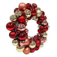 Valentine's Red Mix Ornament Ball Wreath, 15"
