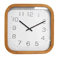 Brown Wooden Modern Square Wall Clock, 20"