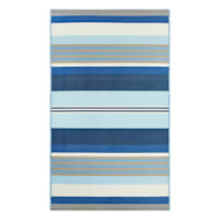 (E319) Avalon Blue Striped Indoor & Outdoor Accent Rug, 3x5