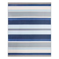 (E319) Avalon Blue Striped Indoor & Outdoor Area Rug, 8x10