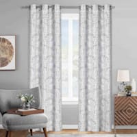 Dark Grey Ivy Leaf Light Filtering Curtain Panel, 84"