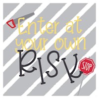 Enter At Your Own Risk Canvas Wall Art, 14"