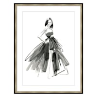 Framed Gown Print Under Glass, 19x25