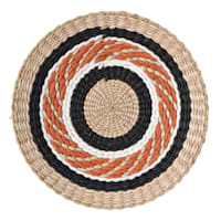 Orange & Black Decorative Wall Basket, 13"