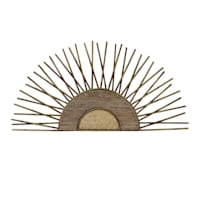Abstract Sun Metal & Wooden Wall Decor, 28x15