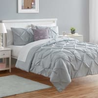 Tiny Dreamers Grey Pinch Pleated Comforter Set, Twin