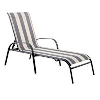 Laila Ali Stackable Sling Patio Chaise Lounge Chair, Black & White Striped